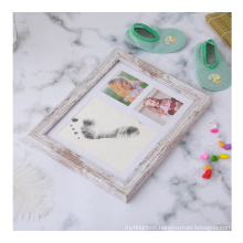 8x10'' High Quality Creative Custom Distressed white Baby Handprint And Footprint Kit Display Picture Photo Frame